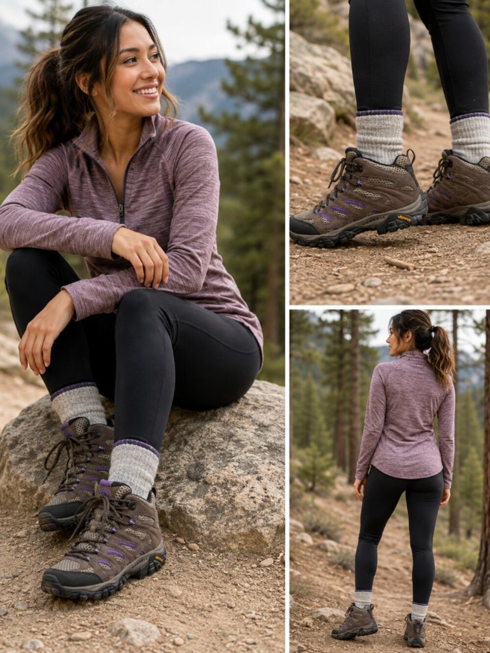 Merrell Moab Mid Ventilator Hiking Boots Bracken Purple Women’s 6.5